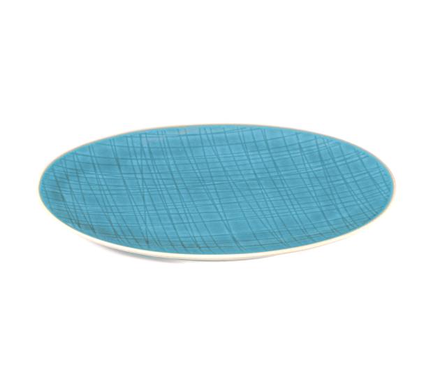 Bord Mesh 18 cm ovaal aqua 22200