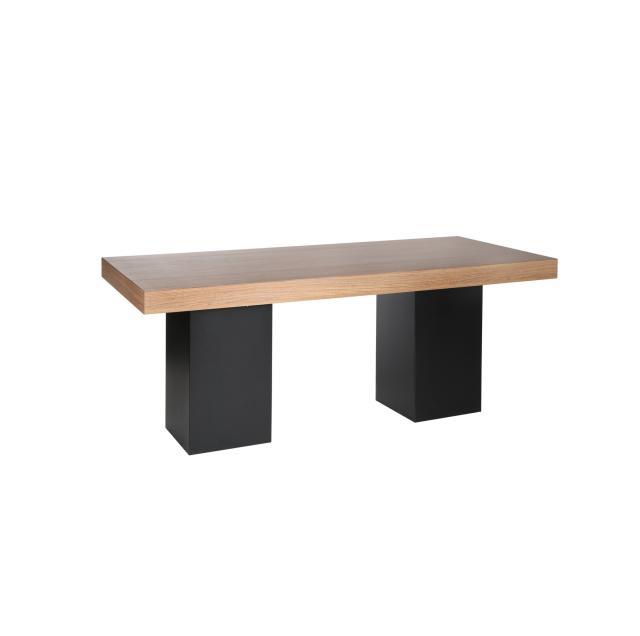 Dinertafel Basic hout / zwart 180 x 80 x 75 cm 25951