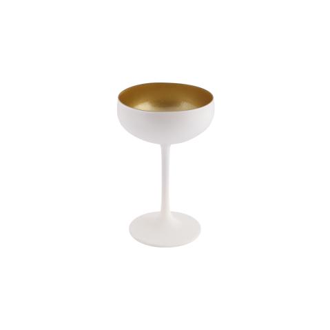 Champagne coupe wit/goud 28 cl. 20320